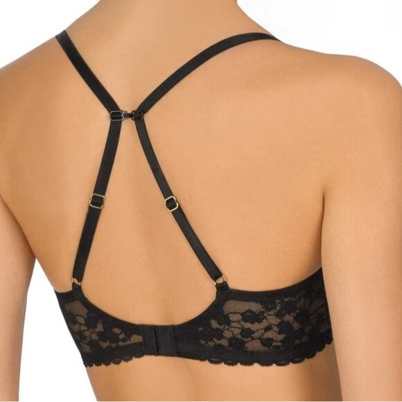 NATORI  Womens 30G Black Cherry Blossom Convertible Underwire Bra NWT - Picture 2 of 6